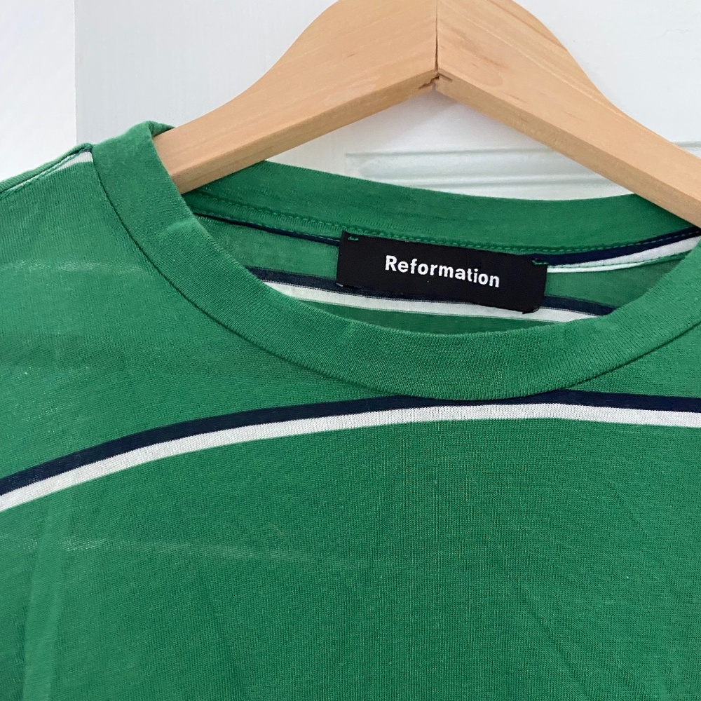 Reformation Green Cropped Long Sleeve